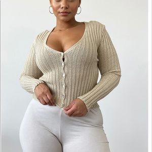 Beige skinny fit cardigan